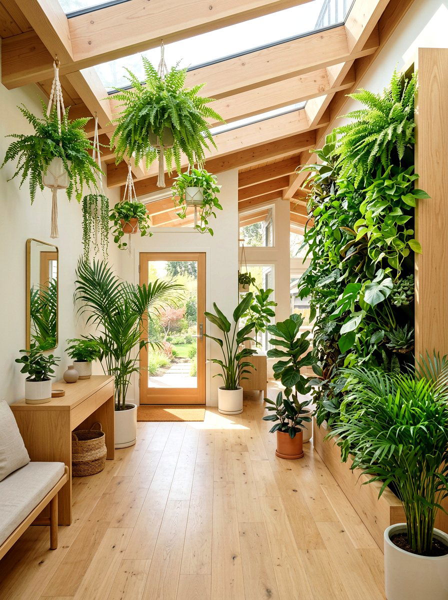 Greenery Focused Entryway Space - 25 Spring Lobby Decor Ideas