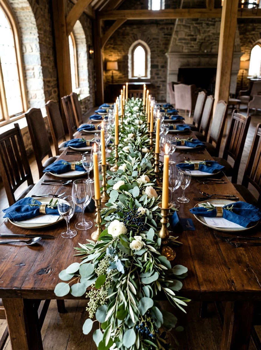 Greenery Garland Table - 25 Spring Luncheon Decor Ideas
