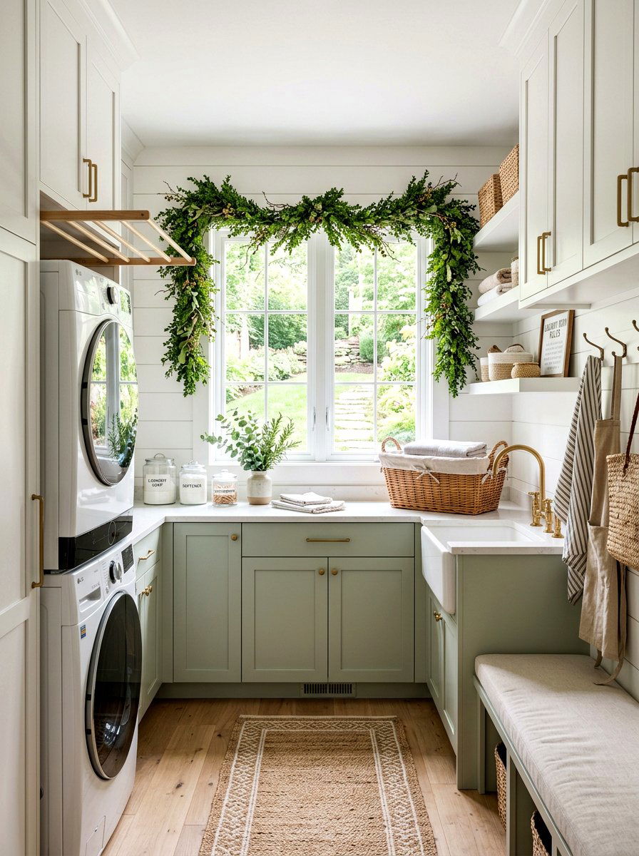 Greenery Garland - 25 Spring Window Decor Ideas