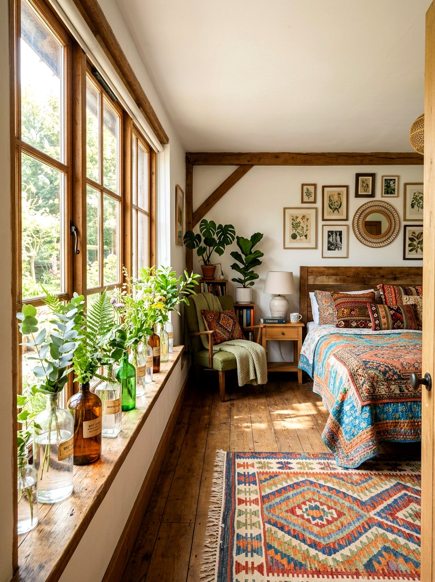 Greenery Sprigs In Recycled Glass - 25 Spring Bedroom Vase Ideas