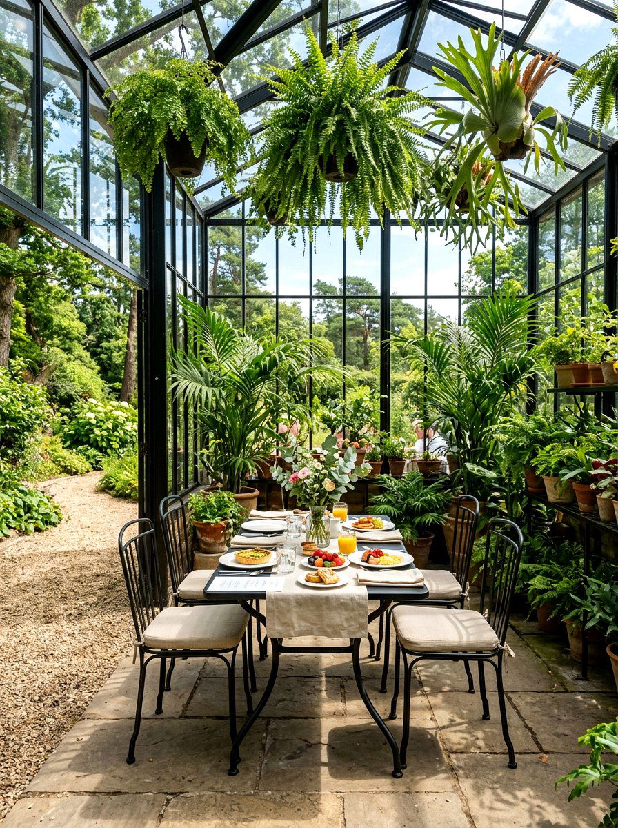 Greenhouse Brunch Setting - 25 Spring Sunday Brunch Ideas