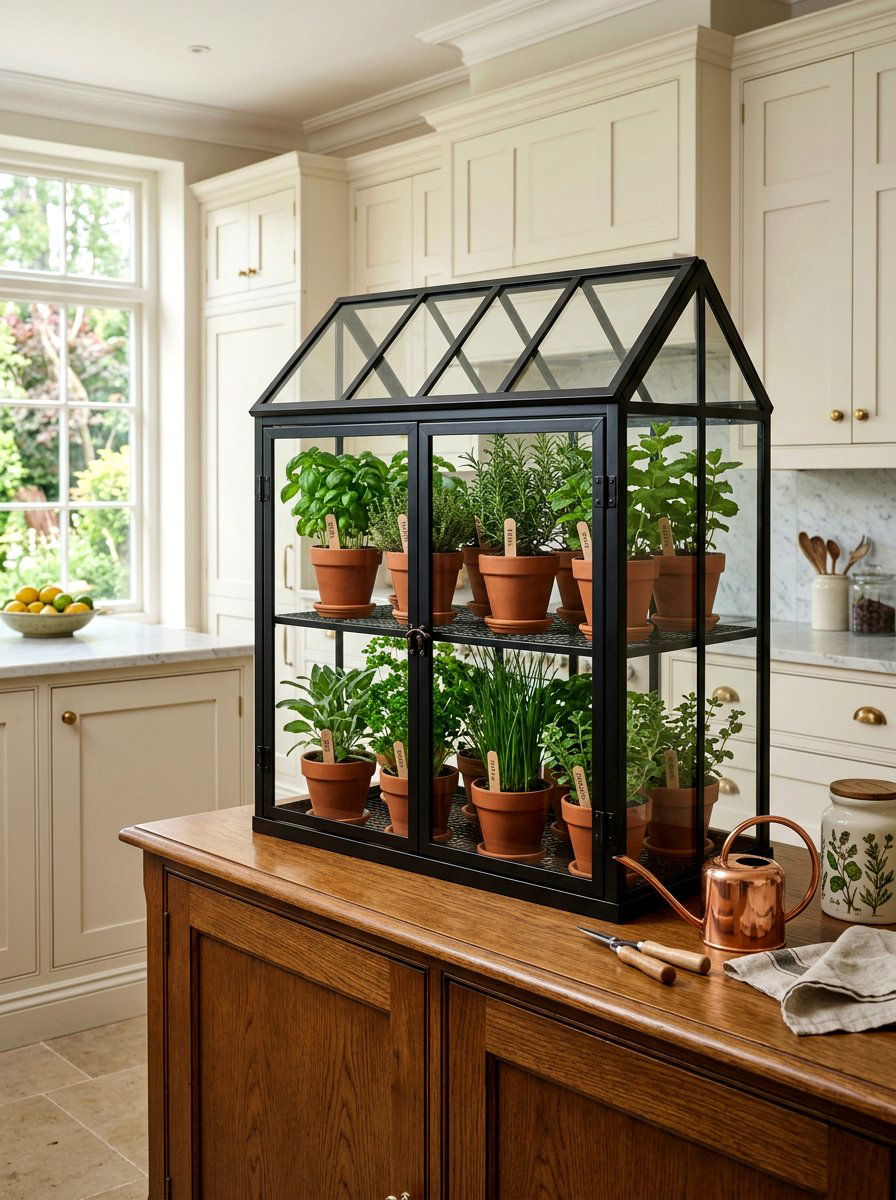 Greenhouse Cabinet Herb Garden - 25 Spring Kitchen Herb Garden Ideas