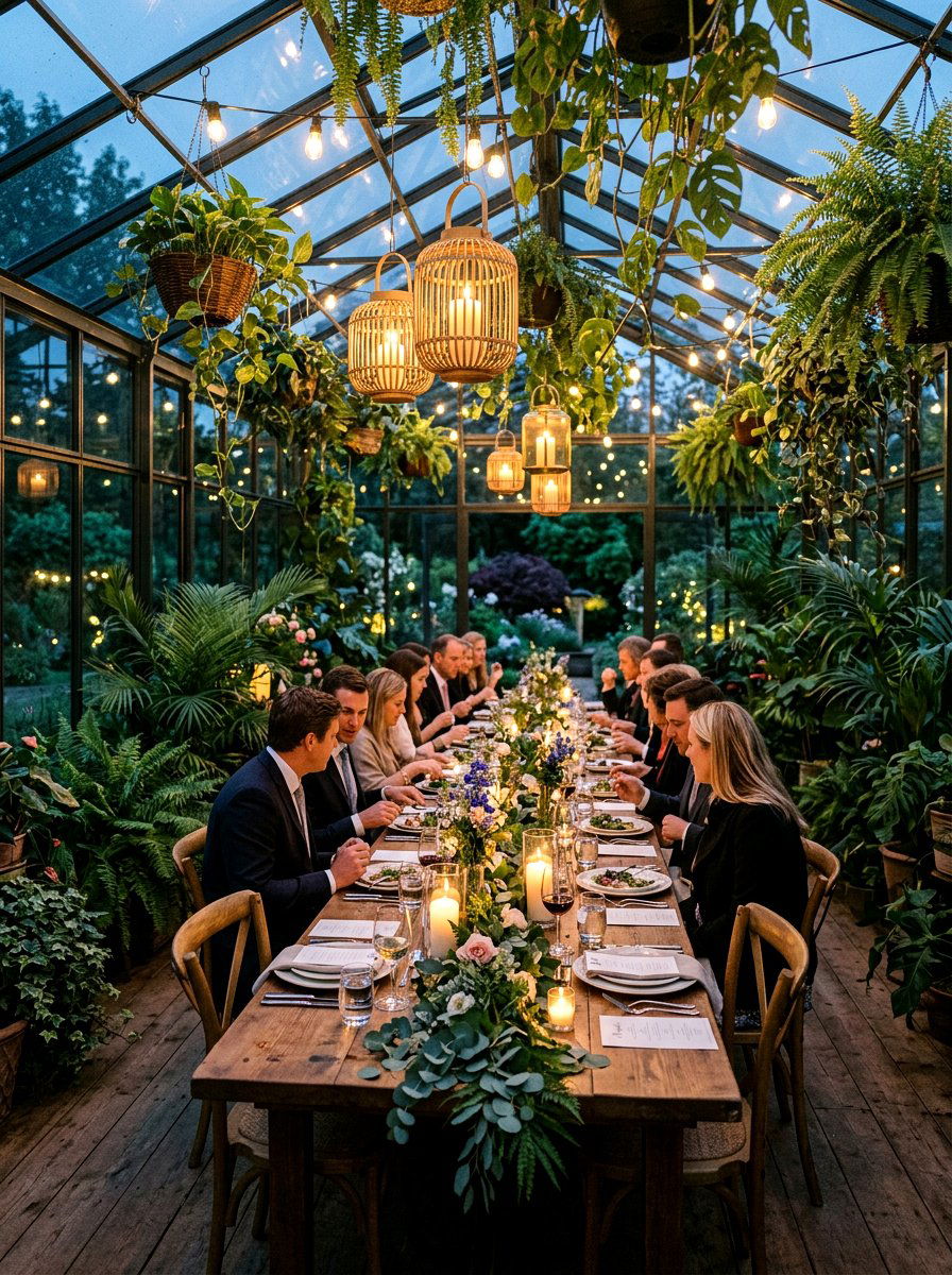 Greenhouse Dinner Setting - 25 Spring Al Fresco Dining Ideas