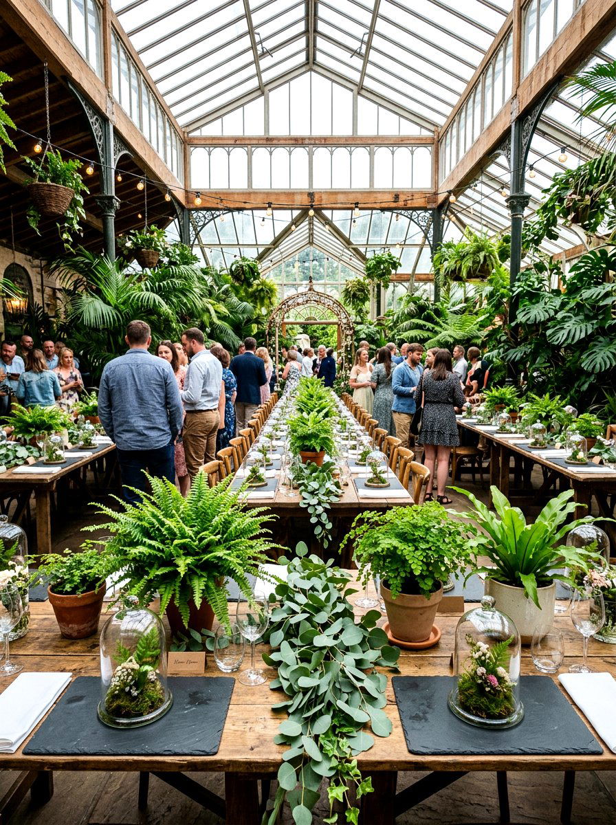 Greenhouse Inspired Greenery - 25 Spring Wedding Centerpiece Ideas