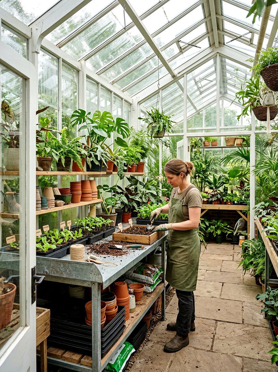 Greenhouse Potting Area - 25 Spring Potting Station Decor Ideas