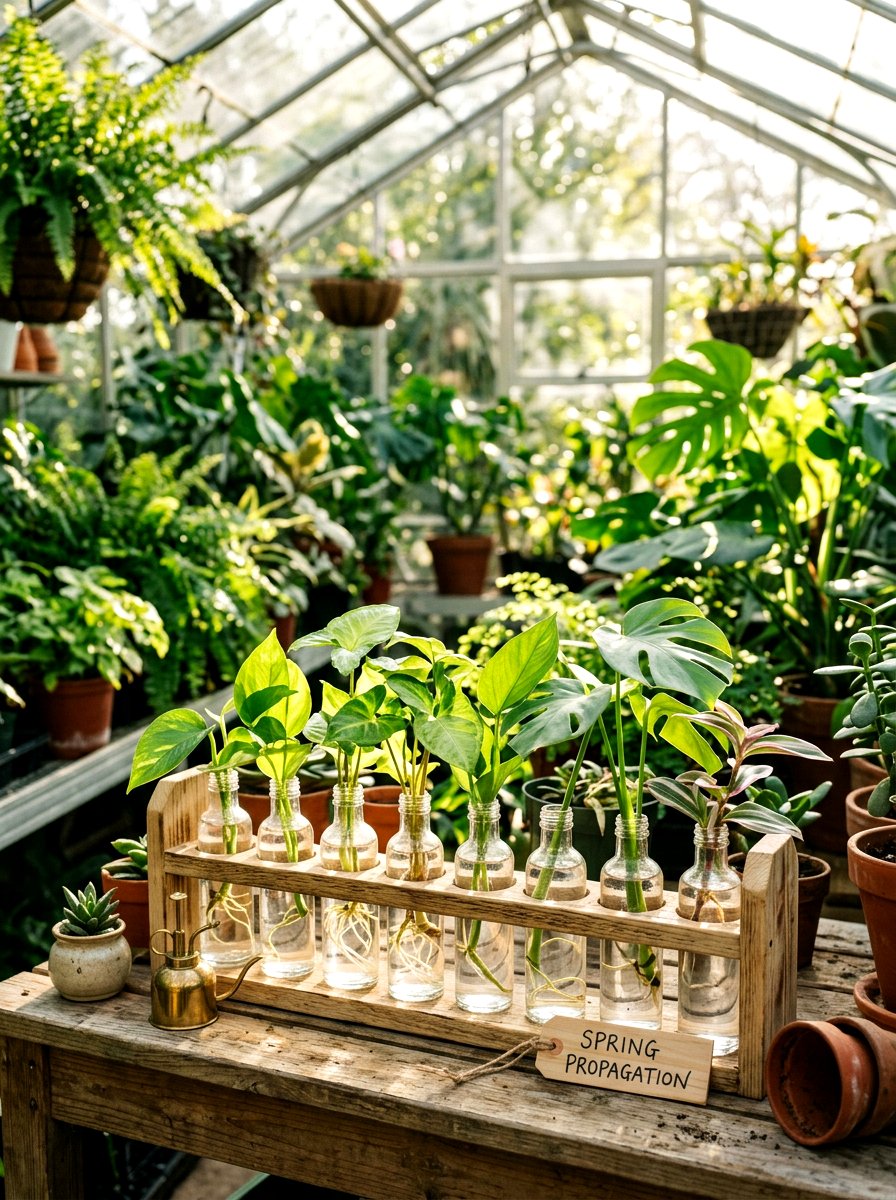 Greenhouse Propagation Station Setup - 25 Spring Greenhouse Display Ideas