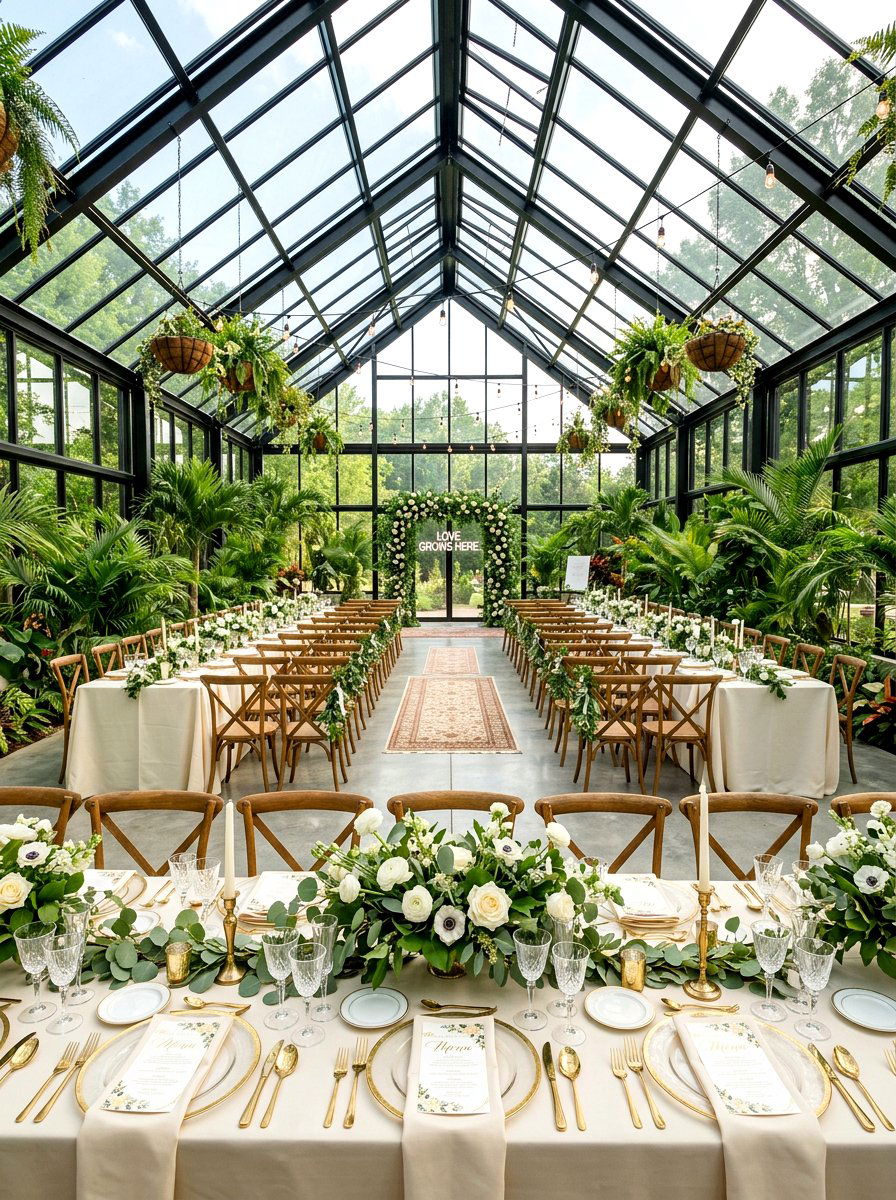 Greenhouse Wedding Venue - 25 Spring Wedding Reception Decor Ideas