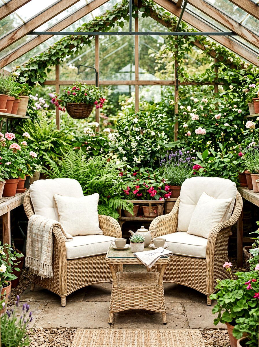 Greenhouse Wicker Furniture Layout - 25 Spring Greenhouse Display Ideas