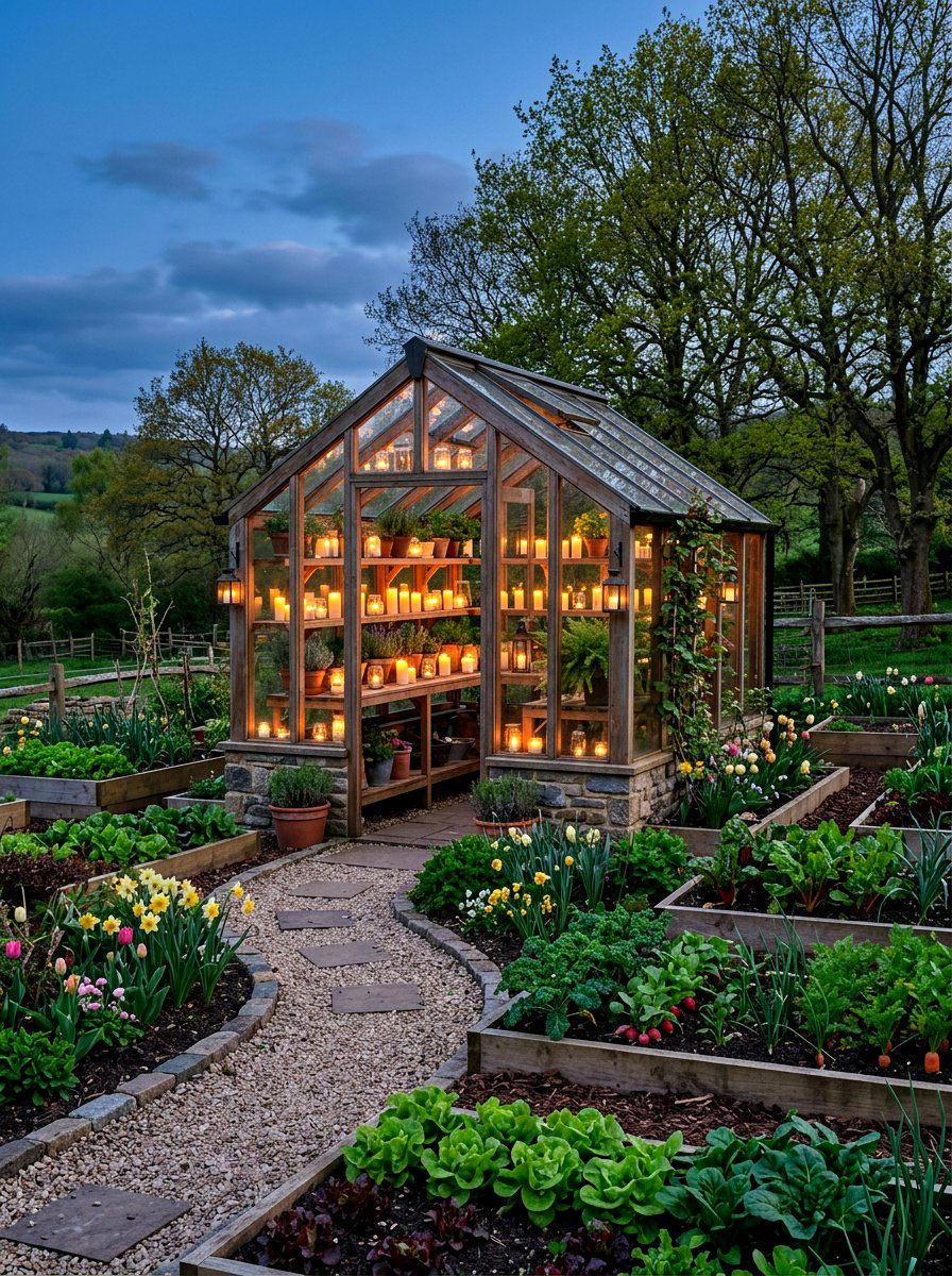 Greenhouse candle lighting - 25 Spring Outdoor Candle Ideas