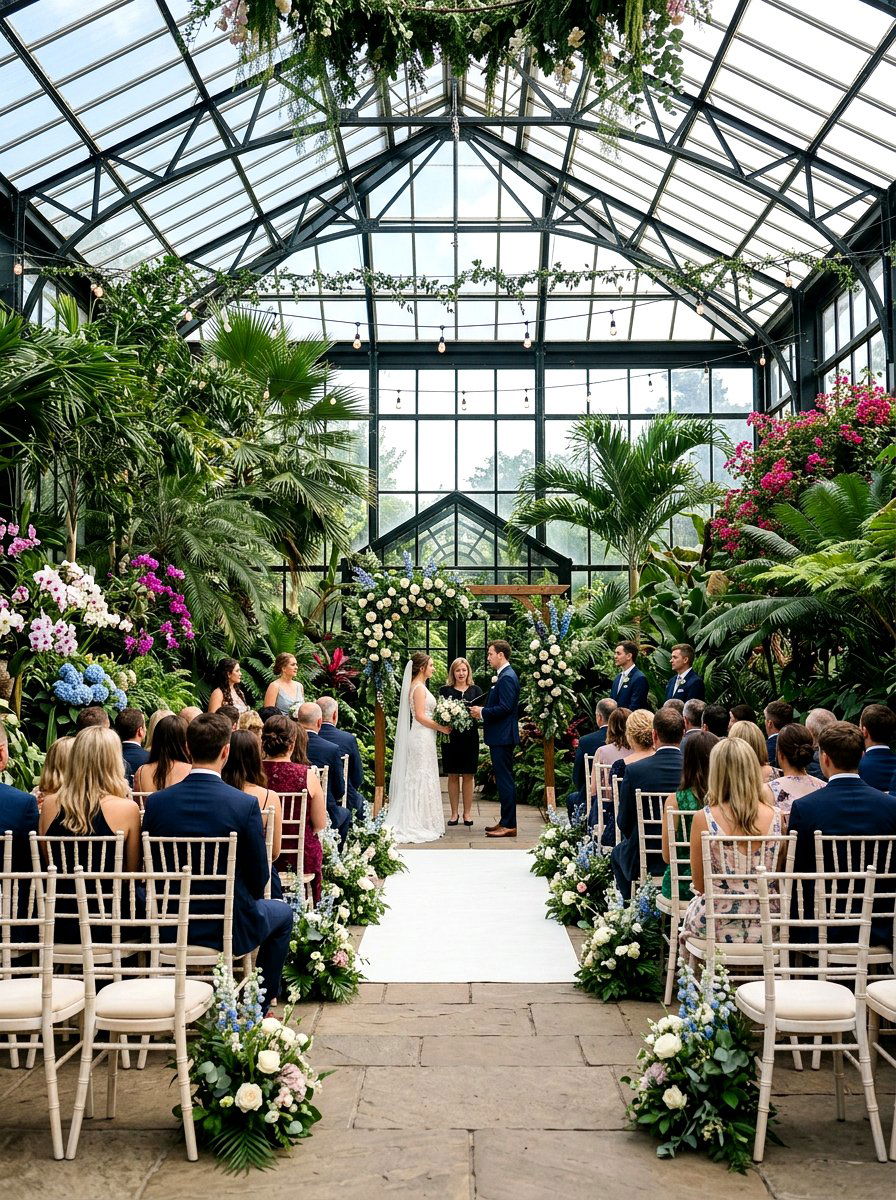 Greenhouse wedding ceremony - 25 Spring Garden Wedding Ideas