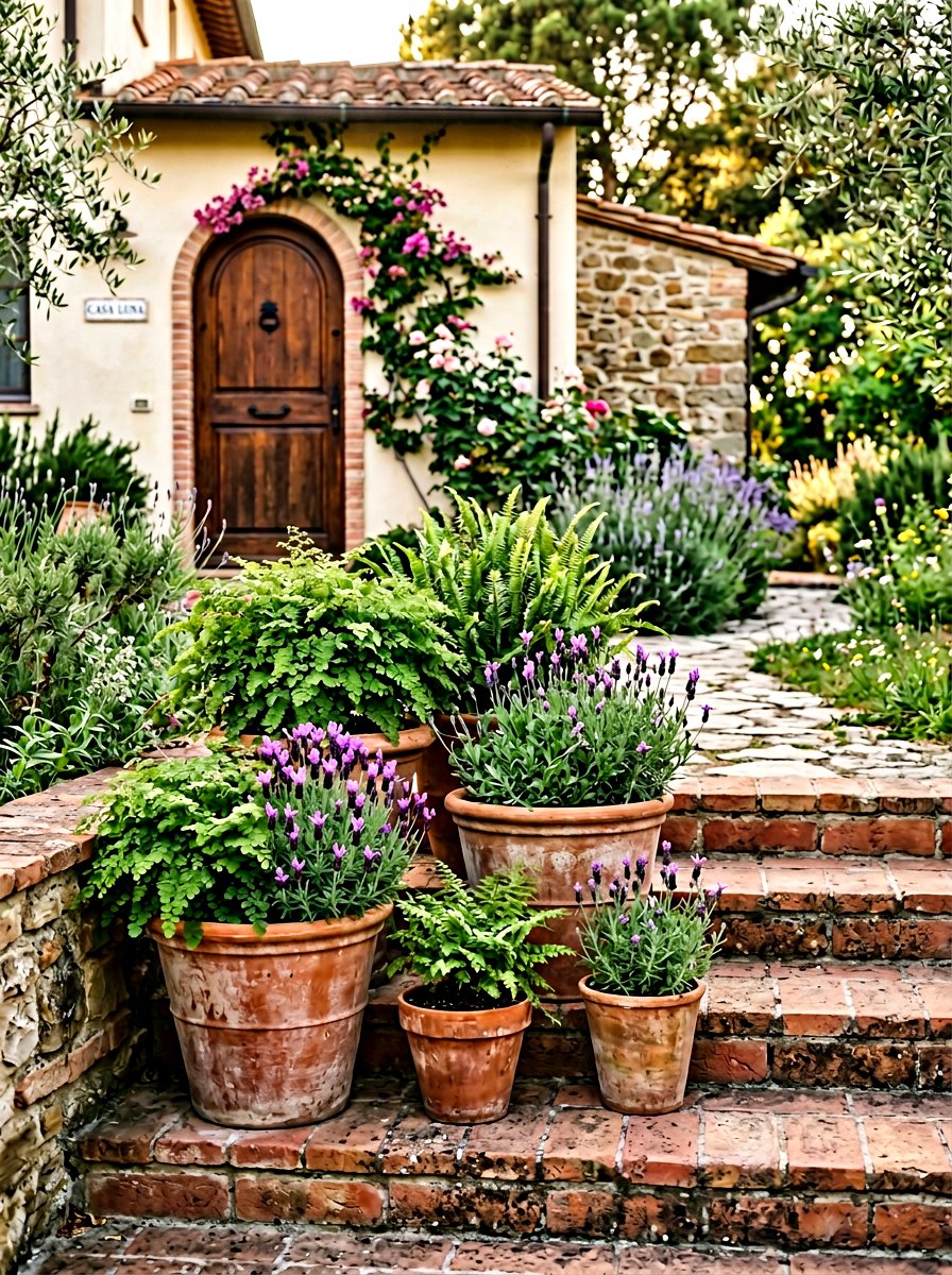 Grouped Terra Cotta Pots - 25 Spring Front Yard Planter Ideas