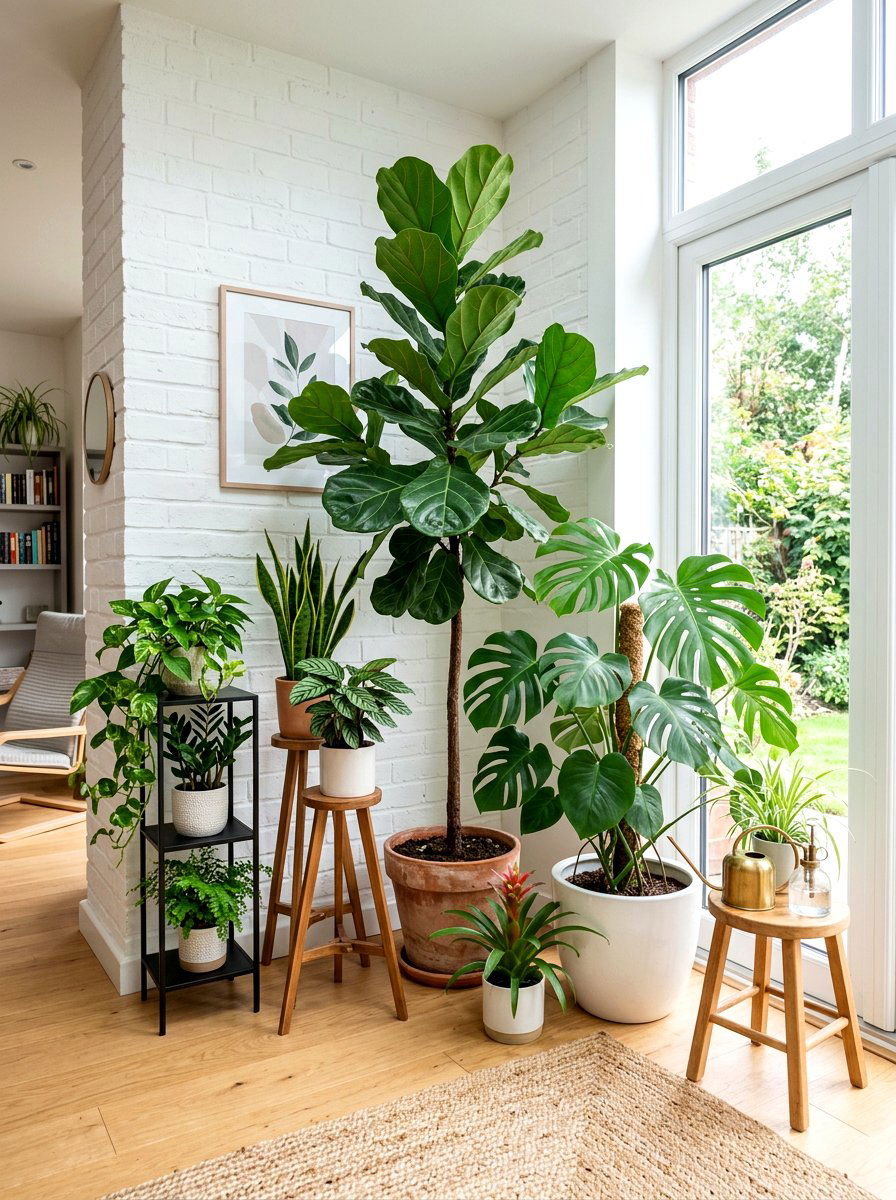 Grouping Fiddle Leaf Fig With Monstera - 25 Spring Fiddle Leaf Fig Styling Ideas