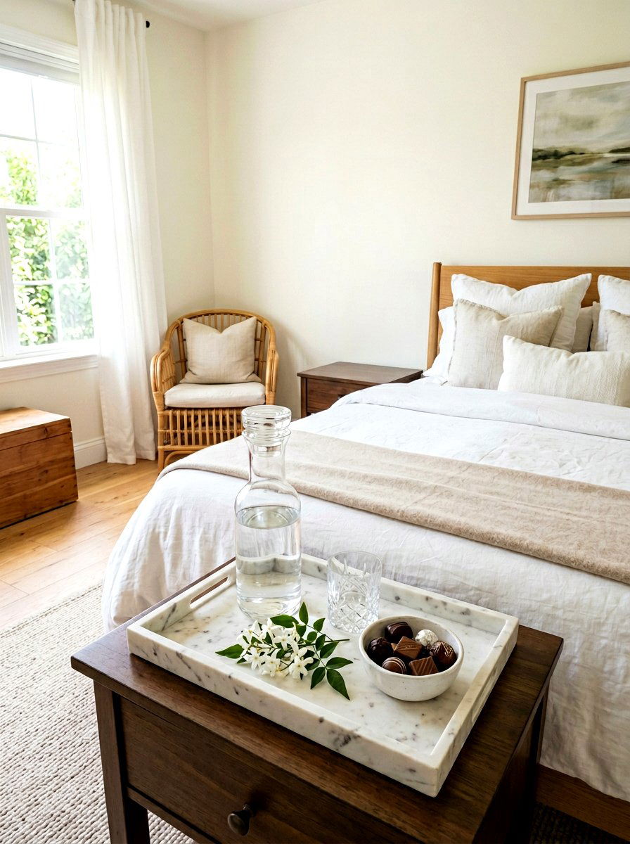 Guest Room Nightstand Marble Tray - 25 Spring Marble Tray Decor Ideas