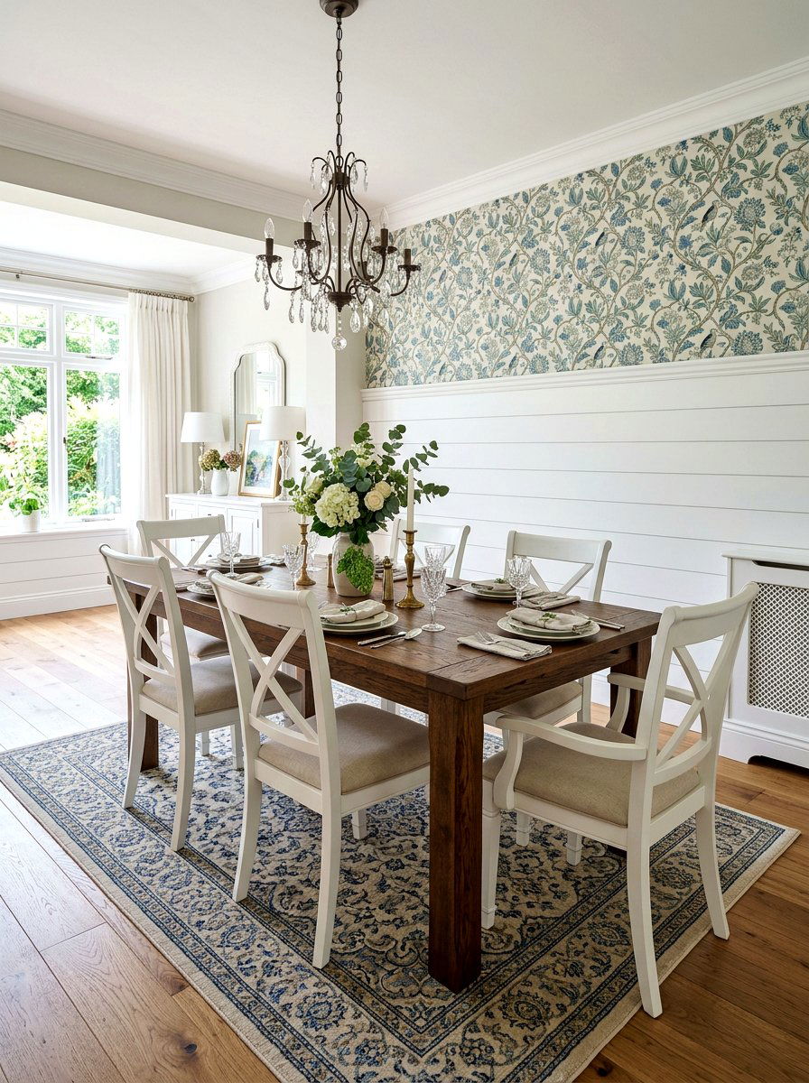 Half Wall Shiplap In Dining Area - 25 Spring Shiplap Wall Decor Ideas