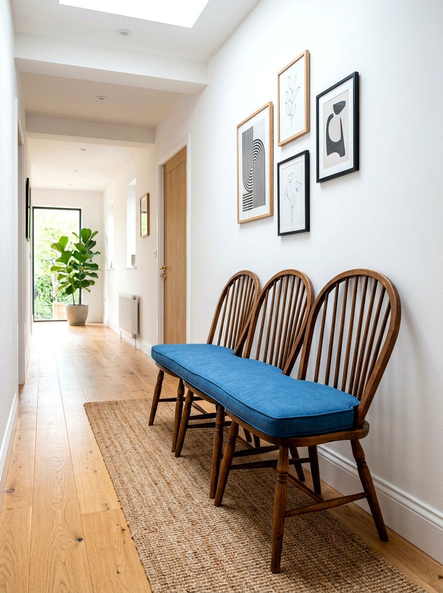 Hallway Bench Wooden Chairs - 25 Spring Upcycled Furniture Ideas