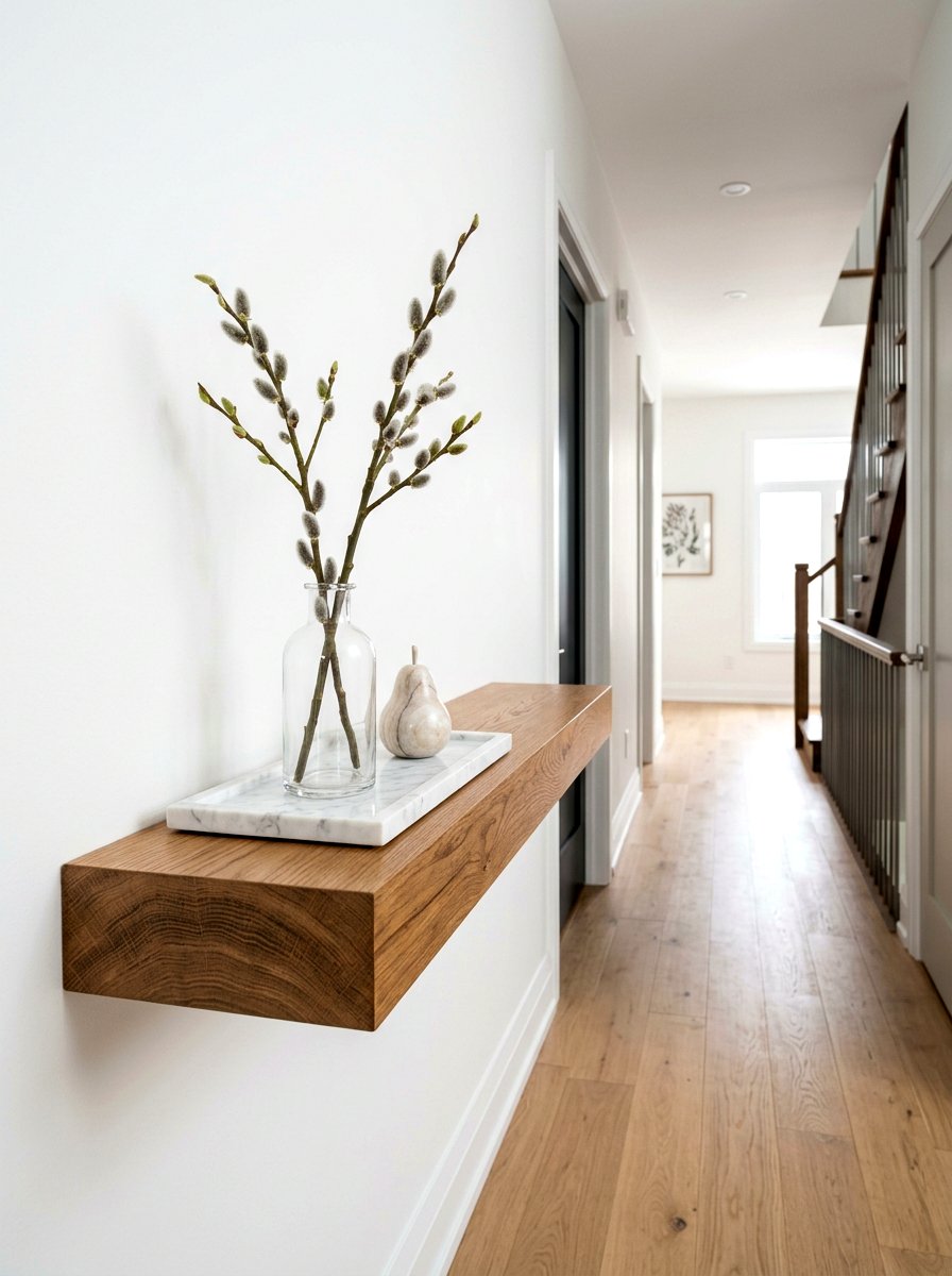 Hallway Floating Shelf Marble Tray - 25 Spring Marble Tray Decor Ideas