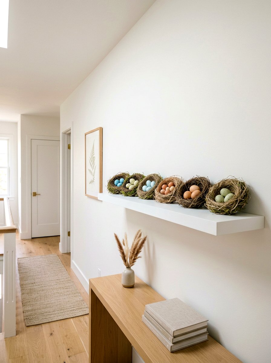 Hallway Wall Shelf Display - 25 Spring Bird Nest Decor Ideas