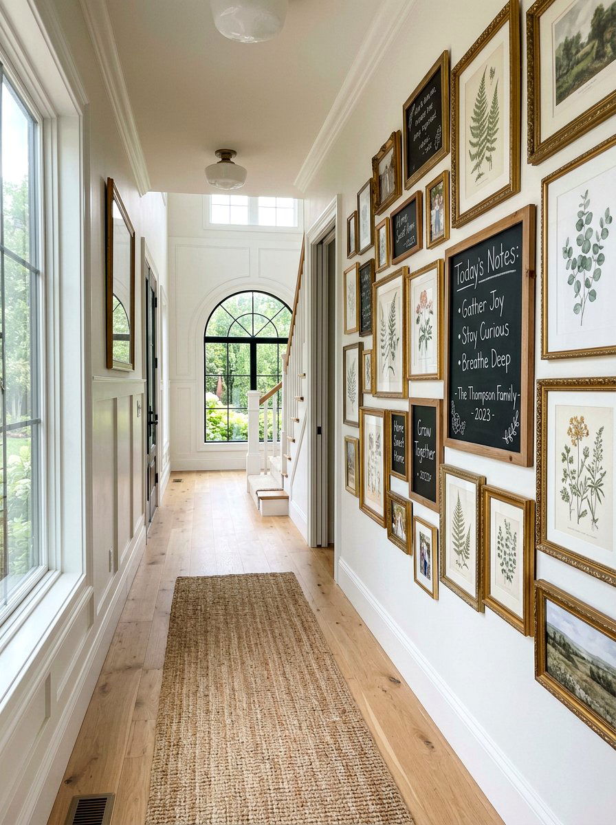 Hallway gallery wall chalkboard - 25 Spring Chalkboard Decor Ideas
