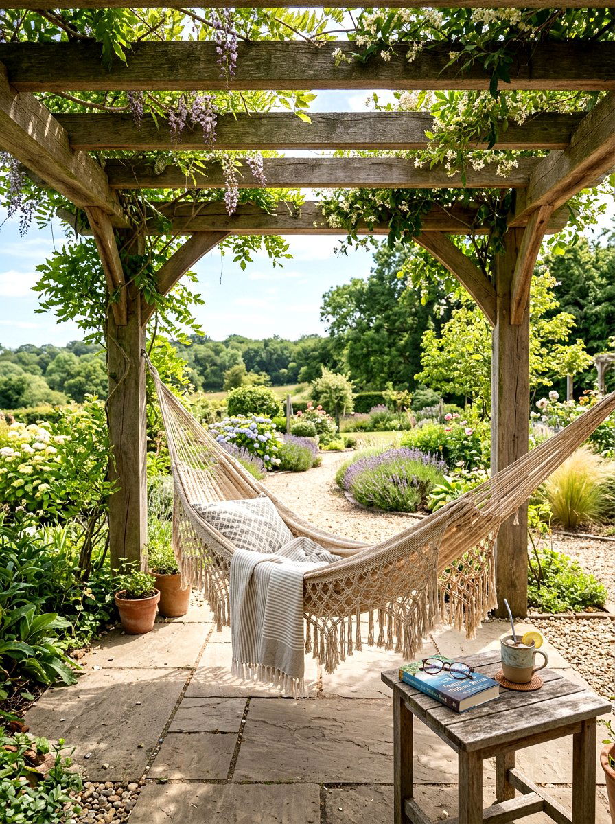 Hammock - 25 Spring Pergola Decor Ideas