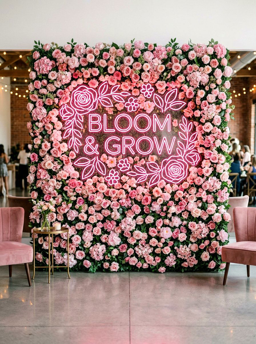 Hand Painted Floral Canvas - 25 Spring Wedding Photo Backdrop Ideas