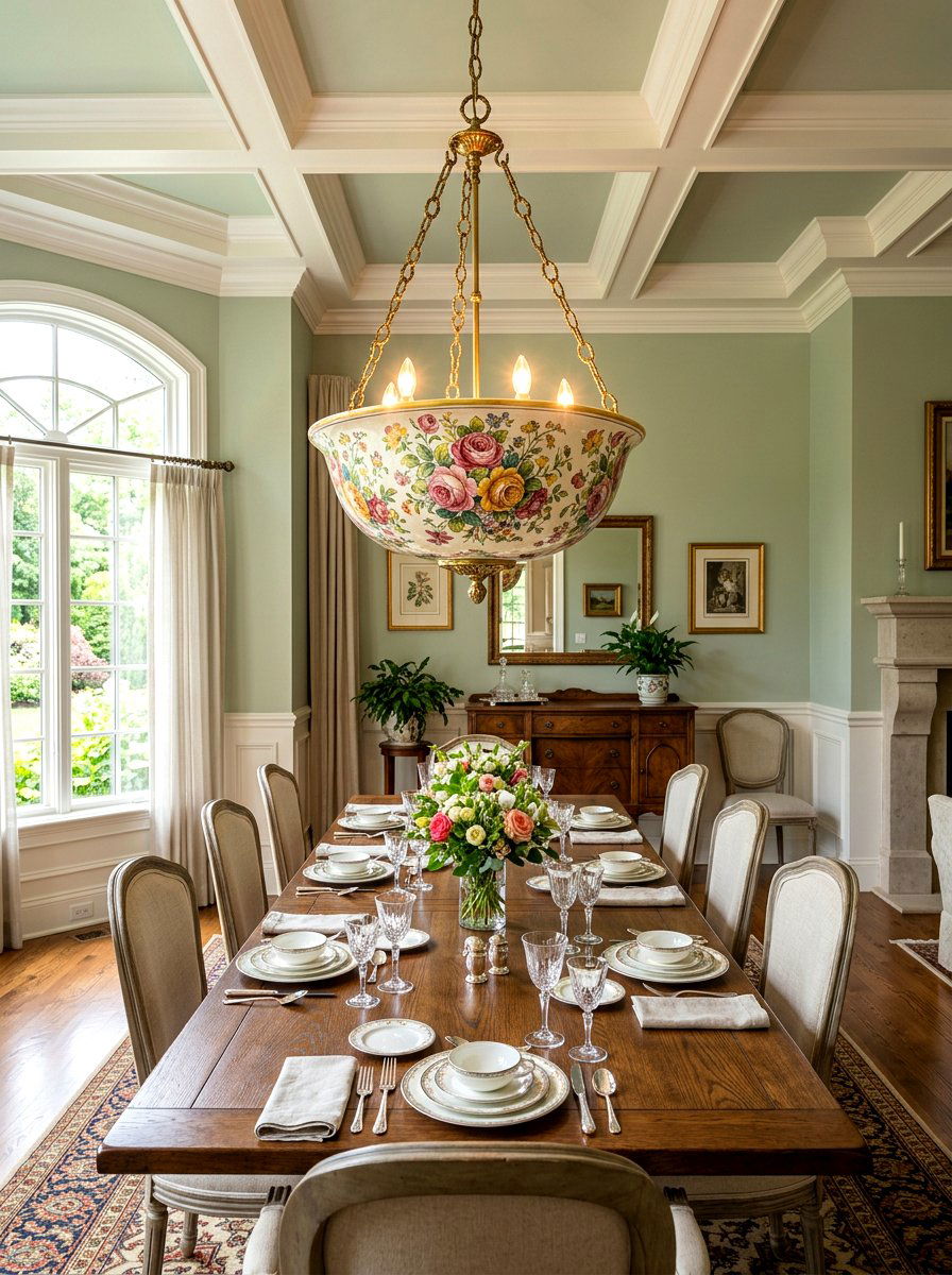 Hand Painted Floral Light - 25 Spring Swag Light Ideas