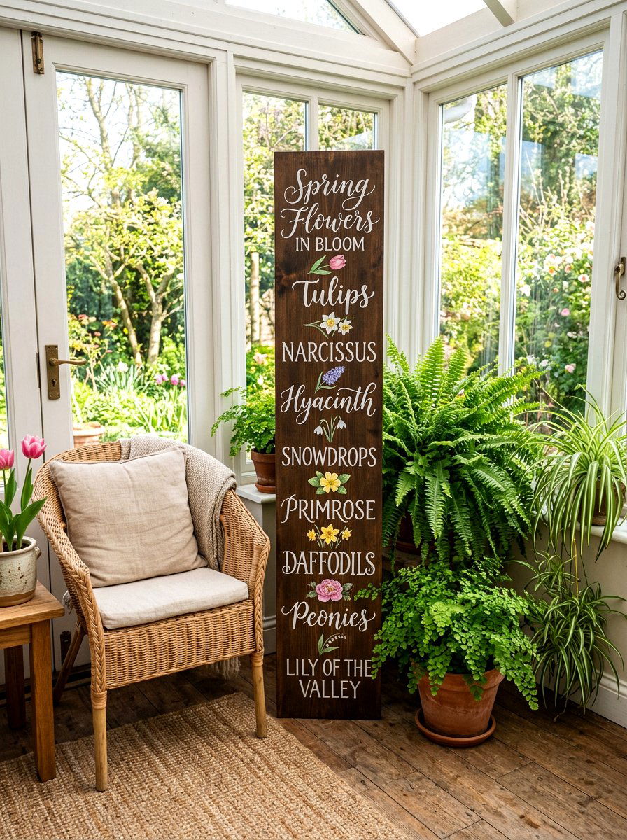 Hand lettered botanical sign - 25 Spring Calligraphy Decor Ideas