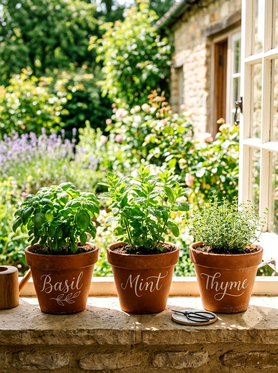 Hand lettered flower pot - 25 Spring Calligraphy Decor Ideas