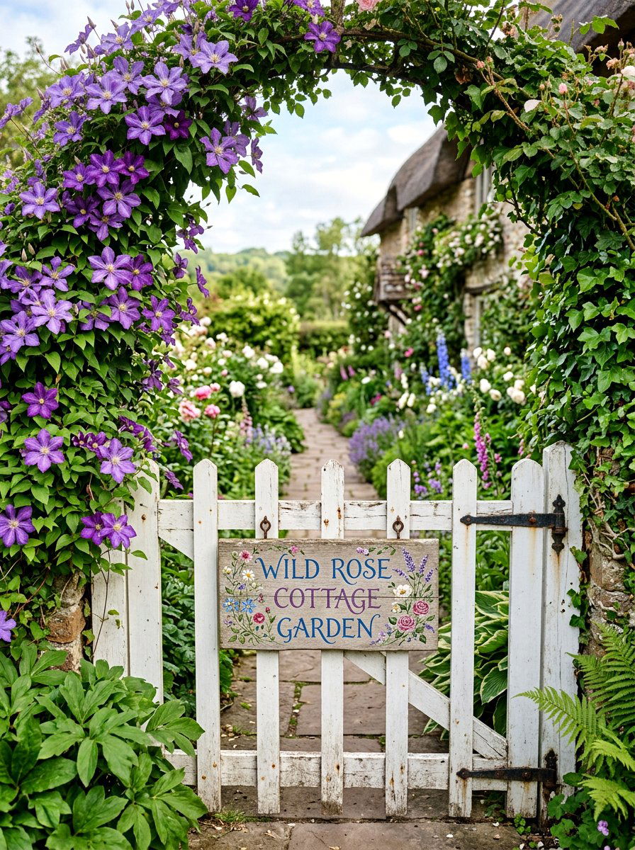 Hand painted floral sign - 25 Spring Garden Sign Ideas