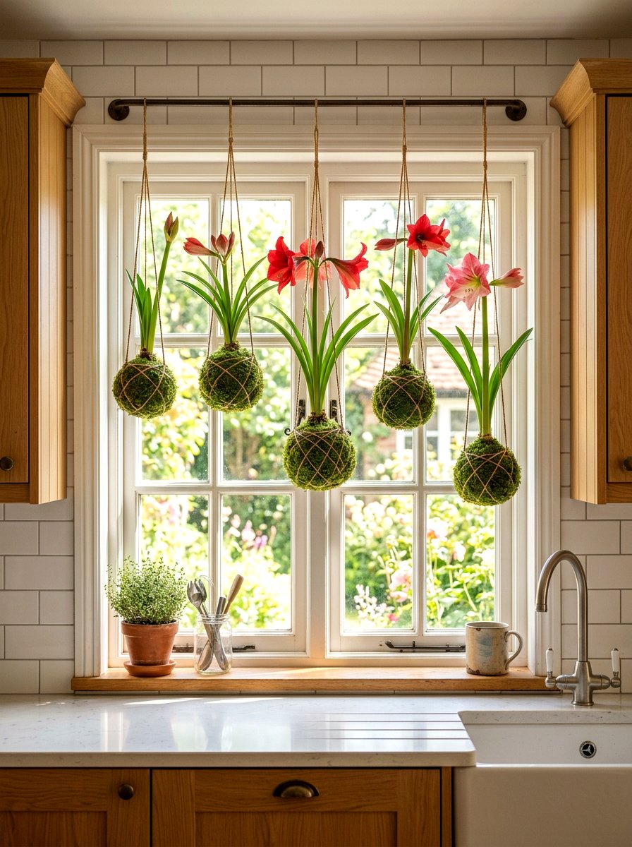 Hanging Amaryllis Display - 25 Spring Amaryllis Ideas