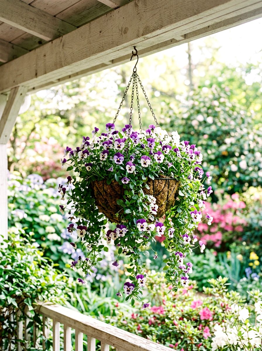 Hanging Basket For Pansies - 25 Spring Pansy Planter Ideas