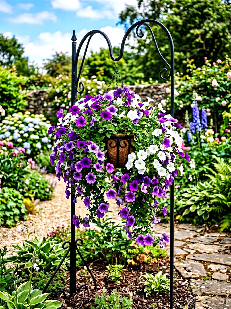 Hanging Basket Petunias - 25 Spring Garden Planter Ideas