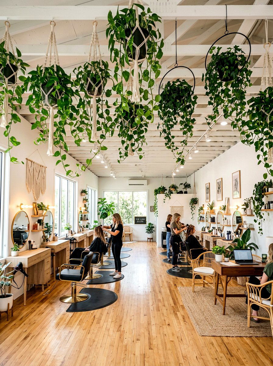 Hanging Botanical Plants - 25 Spring Salon Decor Ideas