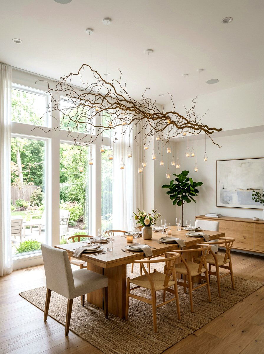Hanging Branch Installation - 25 Spring Curly Willow Branch Ideas