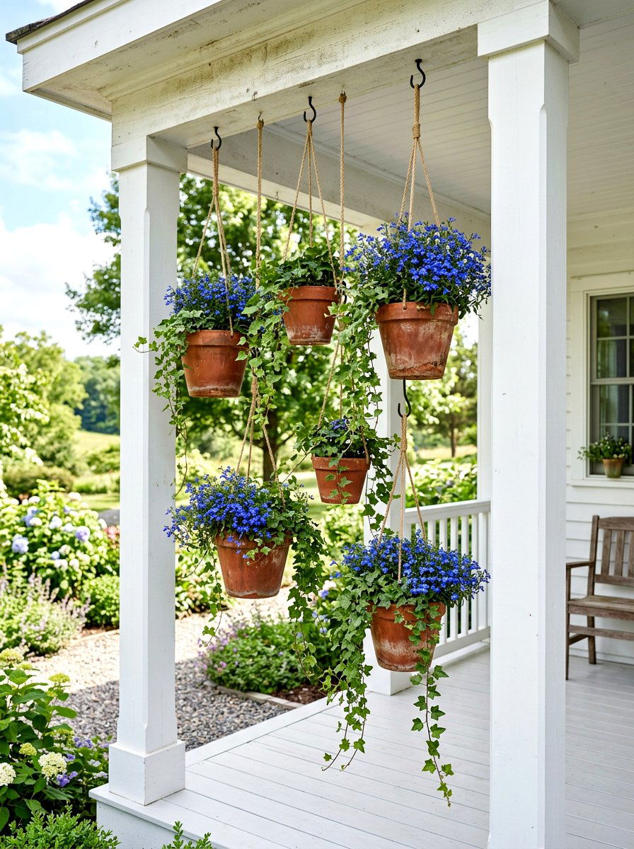 Hanging Clay Pot Garden - 25 Spring Clay Pot Flower Ideas