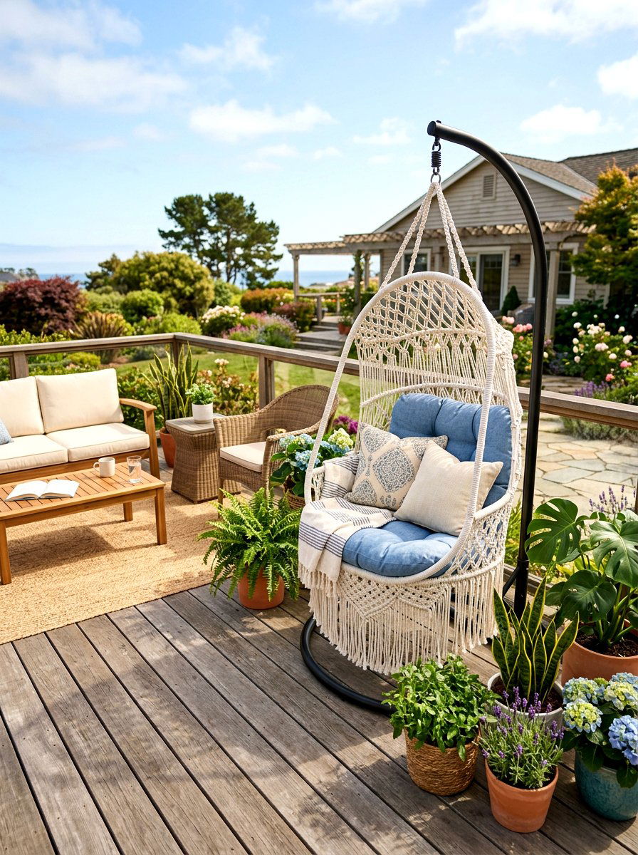 Hanging Egg Chair - 25 Deck Spring Decor Ideas
