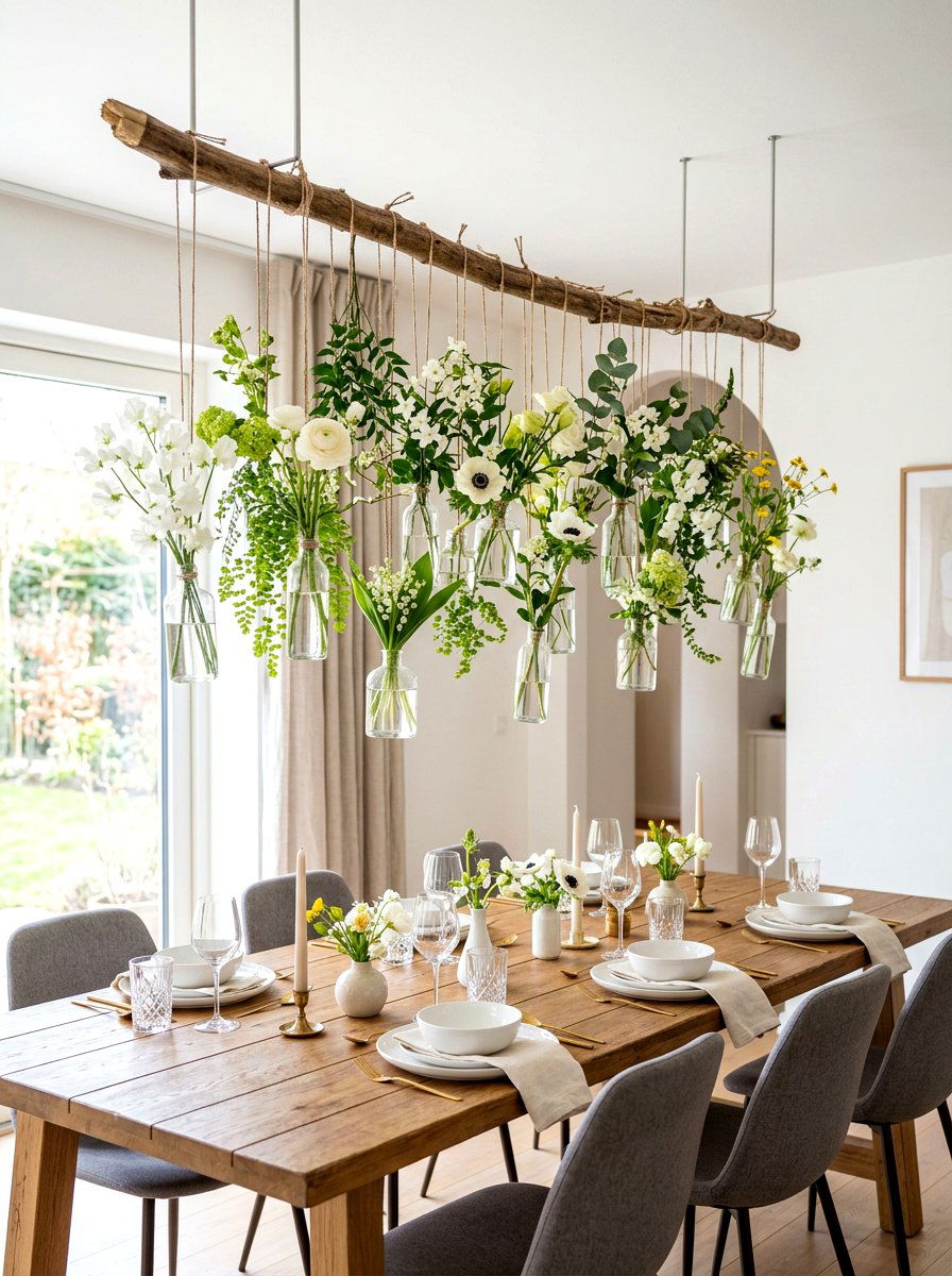 Hanging Floral Installation - 25 Spring Sunday Brunch Ideas