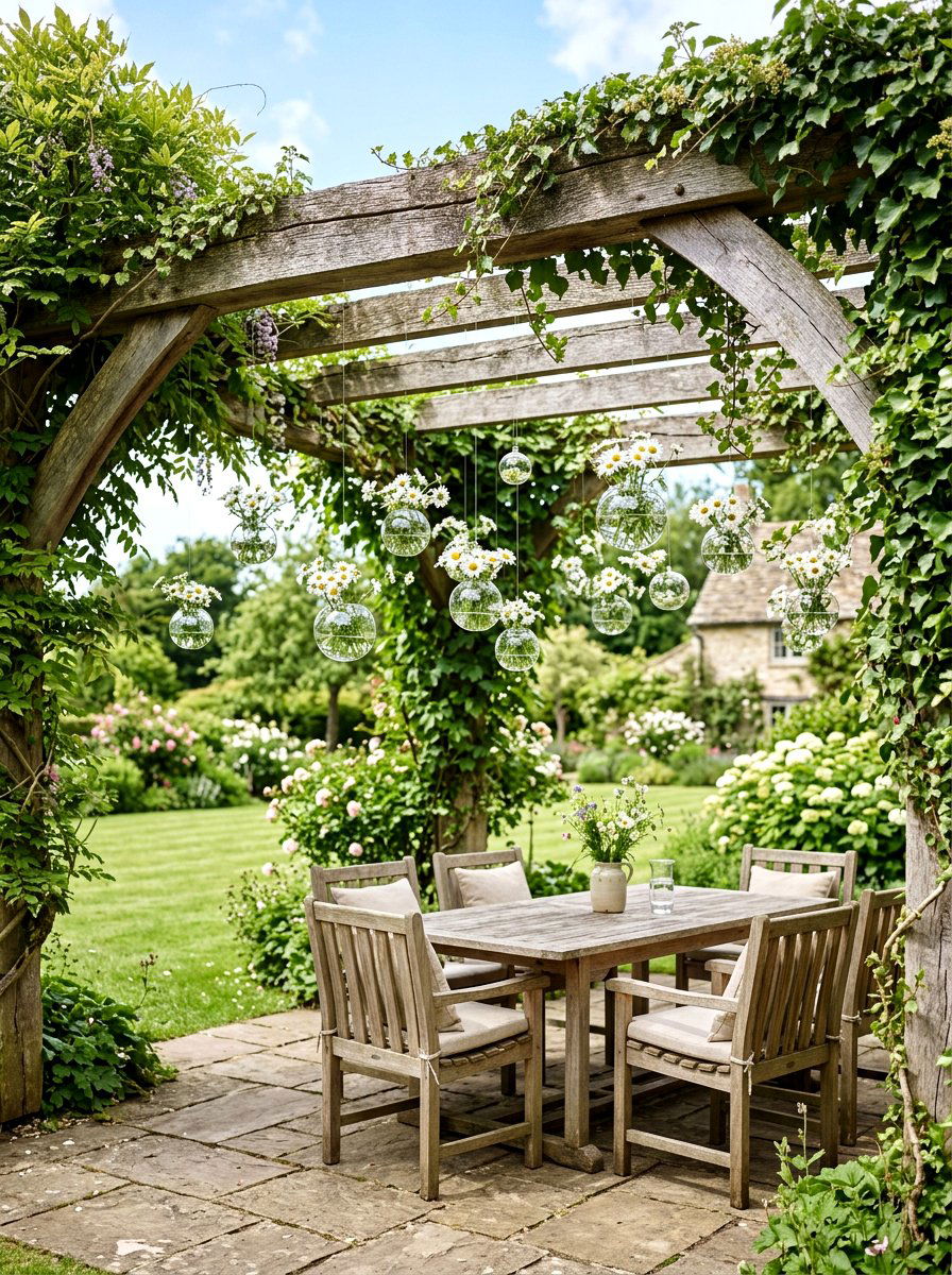 Hanging Floral Patio - 25 Spring Outdoor Party Decor Ideas