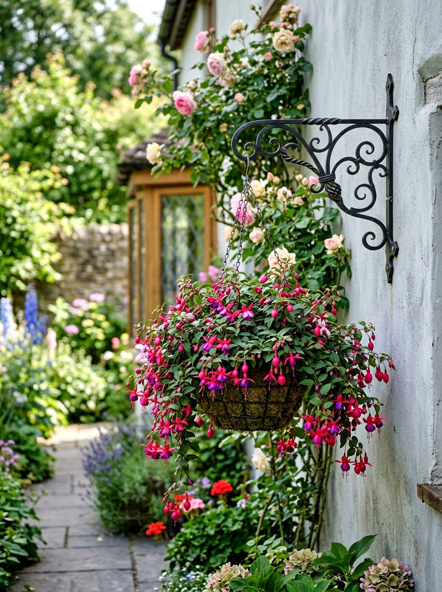Hanging Flower Basket Bracket - 25 Spring Sidewalk Planter Ideas