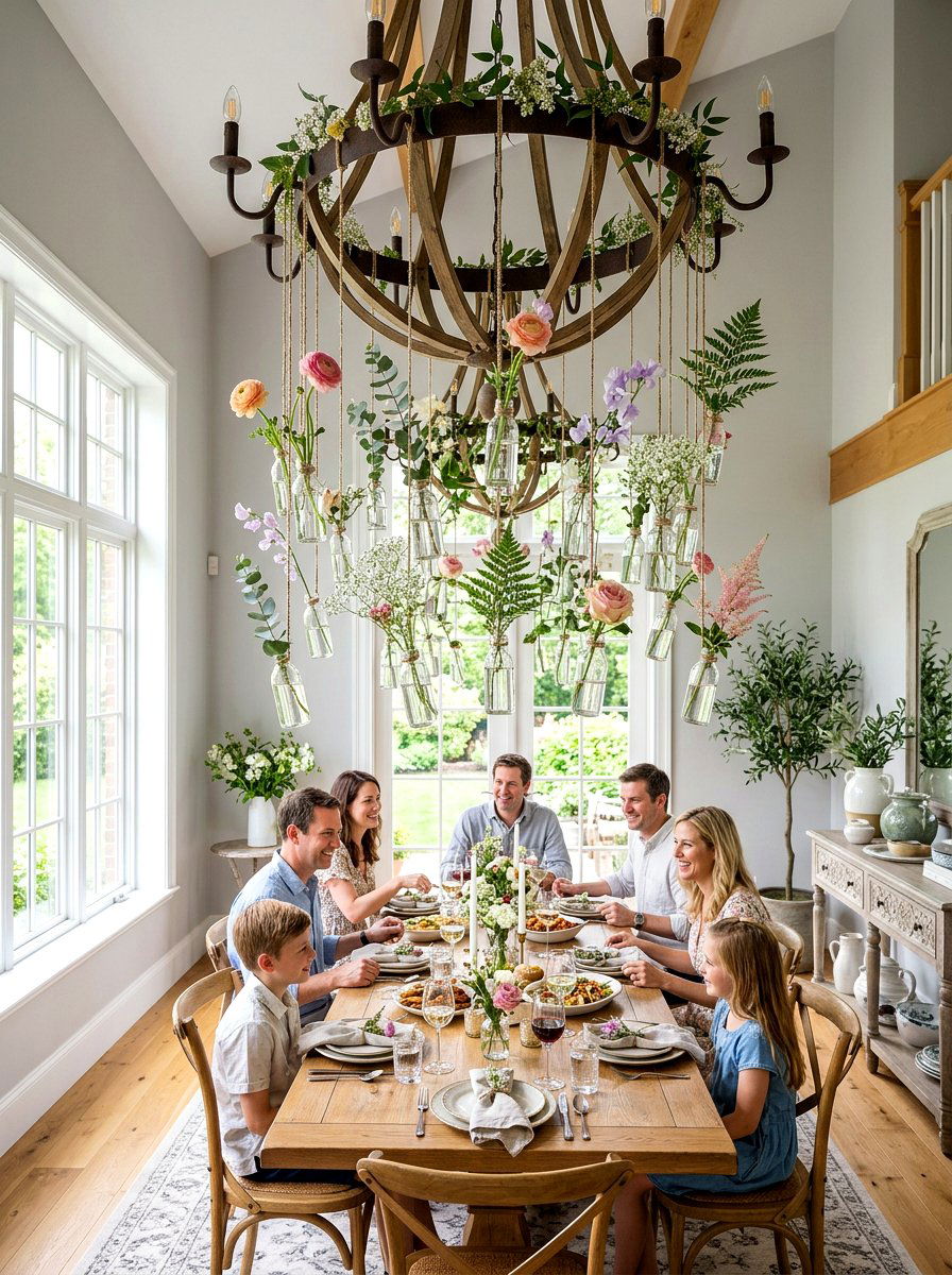 Hanging Flower Decor - 25 Spring Champagne Brunch Ideas