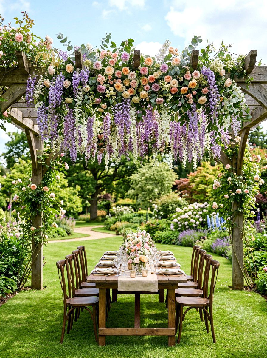 Hanging Flower Installation - 25 Spring Baby Shower Decor Ideas