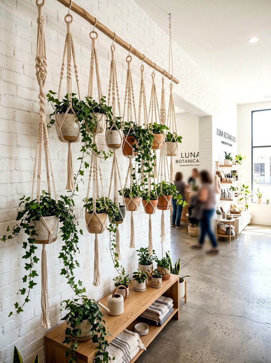 Hanging Flower Pot Display - 25 Spring Storefront Decor Ideas