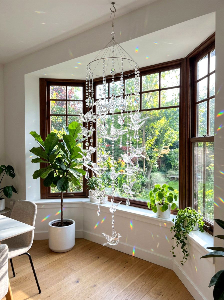 Hanging Glass Bird Prism - 25 Spring Bird Mobile Ideas