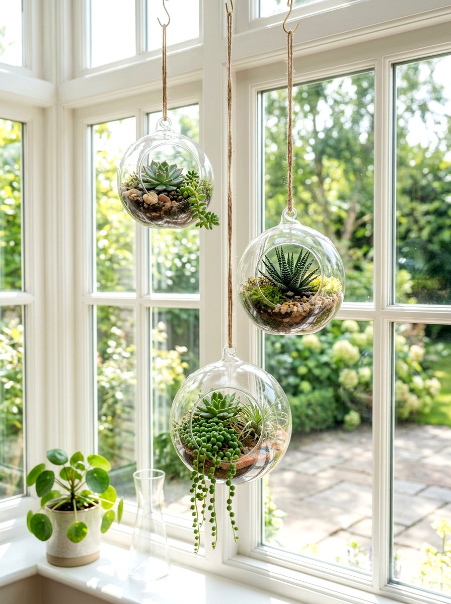 Hanging Glass Succulent Globe - 25 Spring Succulent Planter Ideas