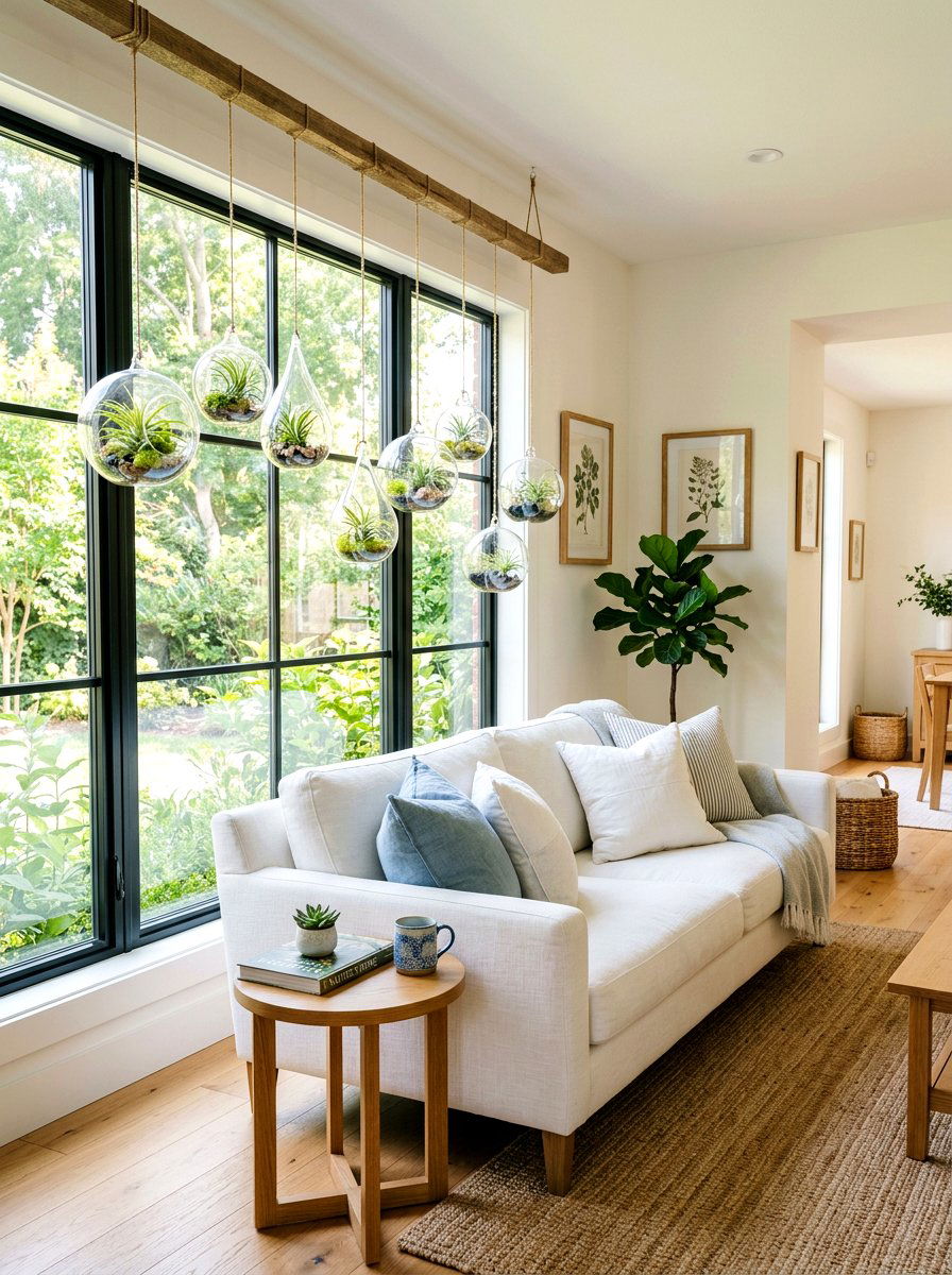 Hanging Glass Terrarium - 25 Spring Air Plant Display Ideas