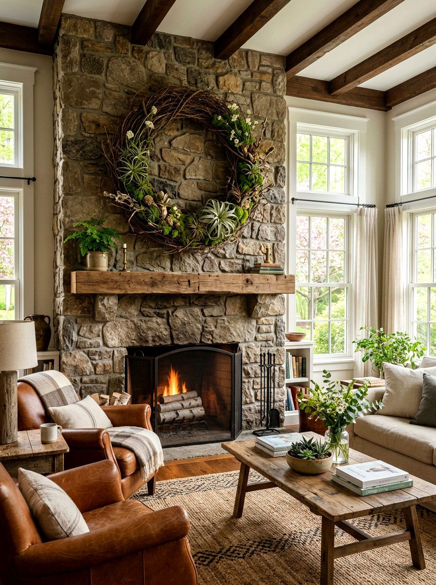 Hanging Grapevine Wreath - 25 Spring Air Plant Display Ideas