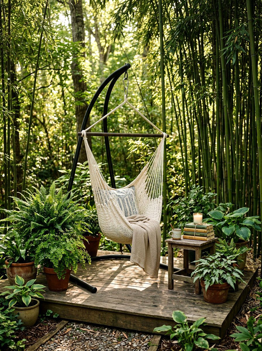 Hanging Hammock Chair Nook - 25 Spring Backyard Seating Decor Ideas
