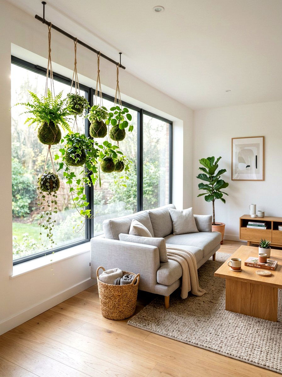 Hanging Kokedama Garden - 25 Spring Moss Ball Plant Ideas