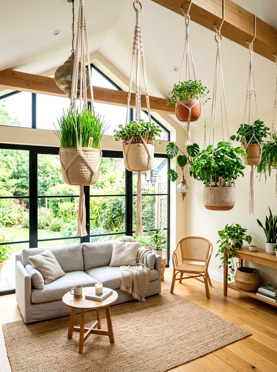Hanging Microgreen Planters - 25 Spring Microgreen Decor Ideas