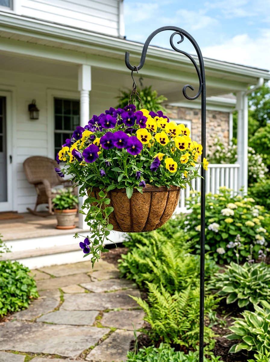 Hanging Pansy Basket - 25 Spring Flower Basket Ideas