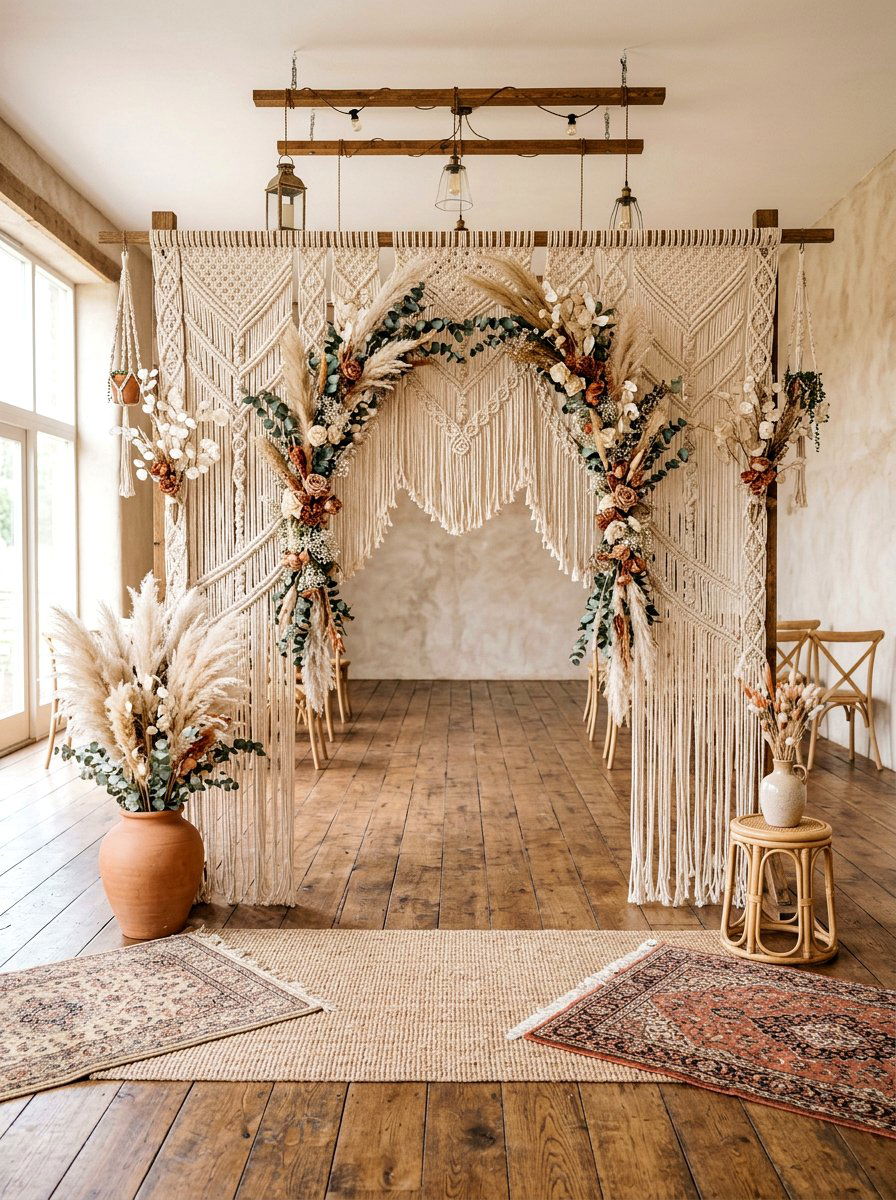 Hanging Petals - 25 Spring Wedding Backdrop Ideas